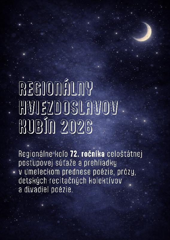 Regionálny Hviezdoslavov Kubín 2026 