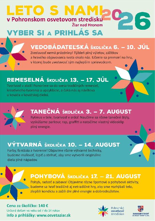 Letné školičky 2026