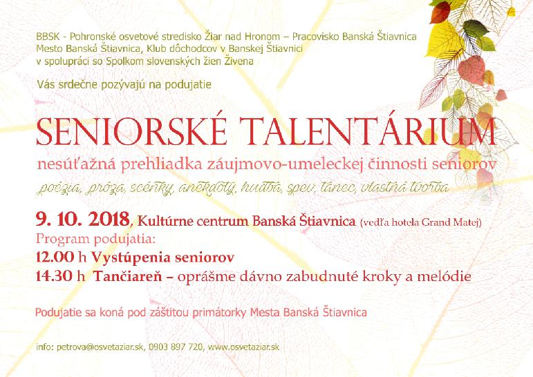 Seniorské talentárium 2018