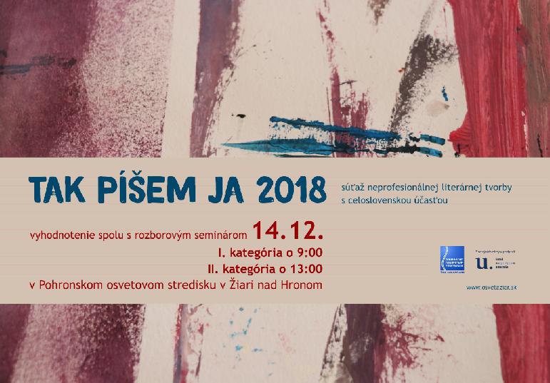 Tak píšem ja 2018