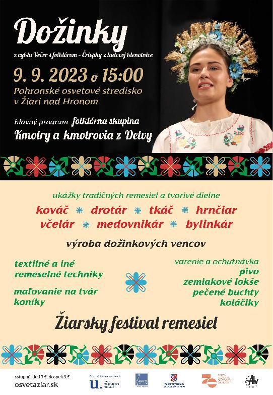 Dožinky a Žiarsky festival remesiel 2023